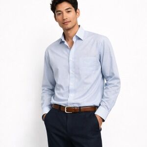 Brooks Brothers Men's Regent Fit Non-Iron Blue Striped Dress Shirt Size 16